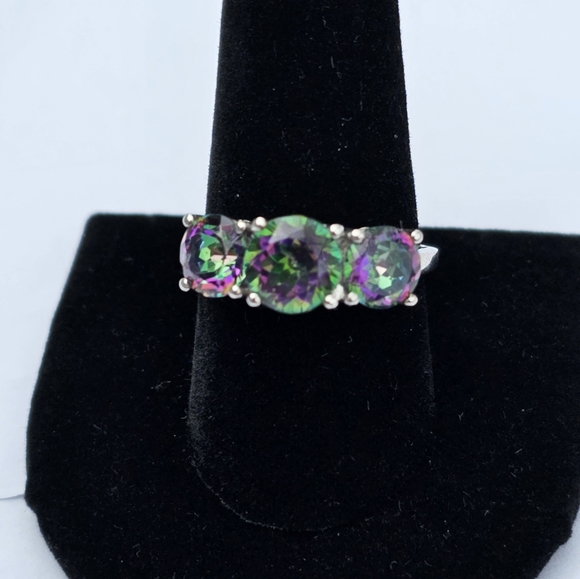 Colorful Mystic Topaz Sterling Silver Ring Size 10 NWT - Picture 4 of 11